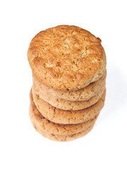 Stack of round oatmeal cookies