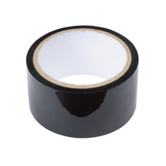 Wide black adhesive tape roll