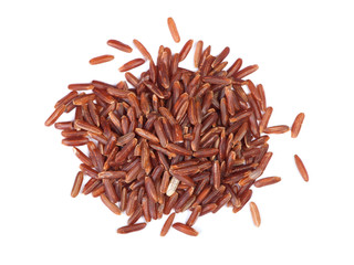 Heap of raw dry brown rice