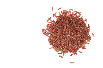 Heap of raw dry brown rice