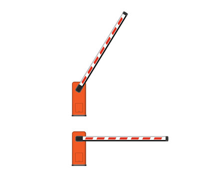 The barrier is automatic. Car, Parking, realistic. Vector element isolated on light background.