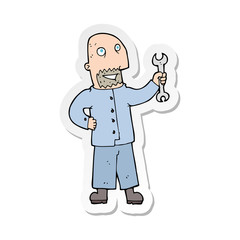 sticker of a cartoon mechanic
