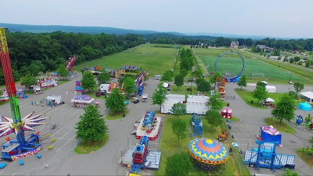 Empty carnival in new Jersey, aerial