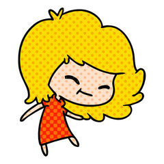 cartoon of cute kawaii girl