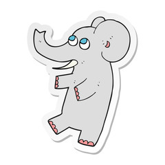 sticker of a cartoon cute elephant