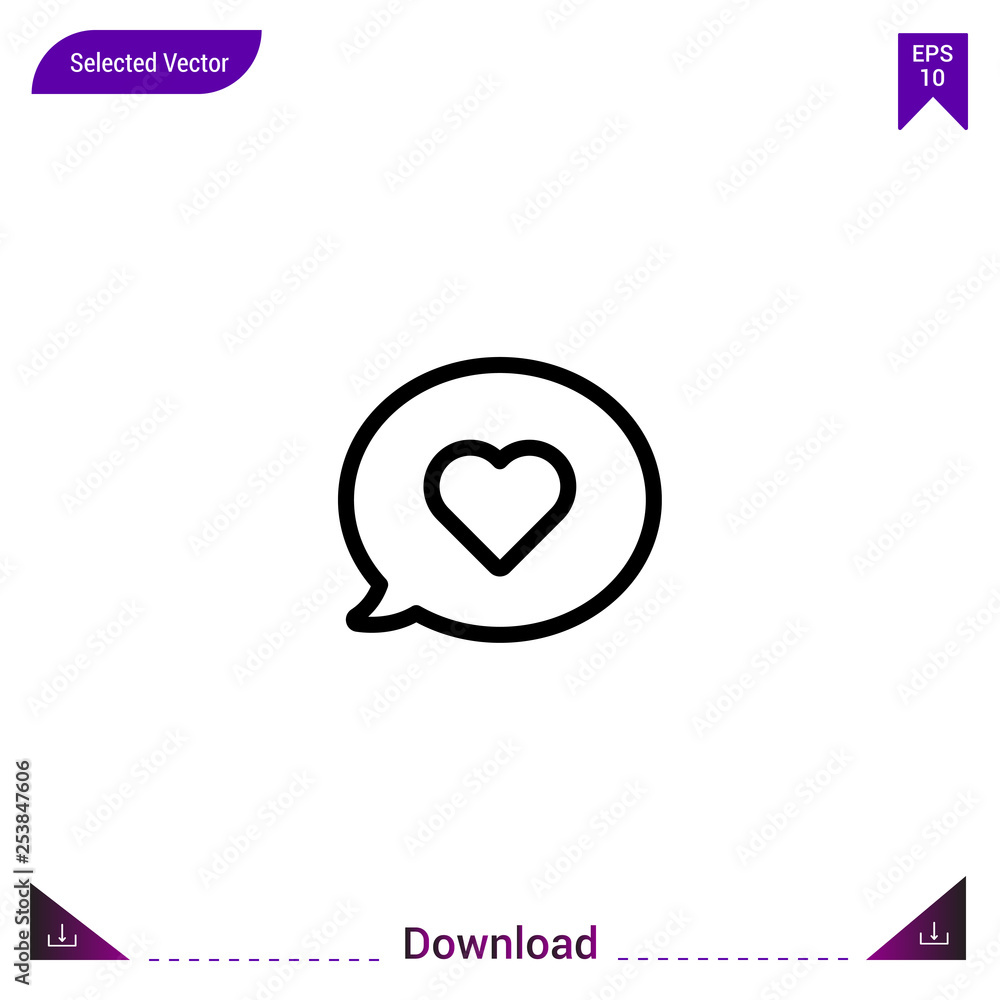 Poster outline speech-bubble icon isolated on white background. line pictogram. mobile application, logo, u