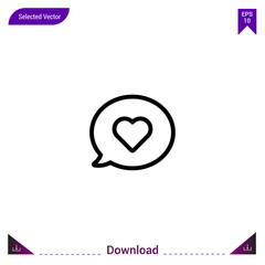 Outline speech-bubble  icon isolated on white background. Line pictogram. mobile application, logo, user interface. Editable stroke. EPS10 format vector