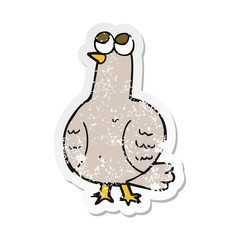 retro distressed sticker of a cartoon bird