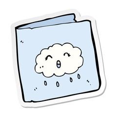 sticker of a cartoon card with cloud pattern