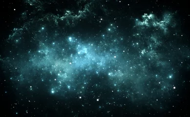 Leuchtender Weltraumnebel und Sterne im Weltraum © Peter Jurik