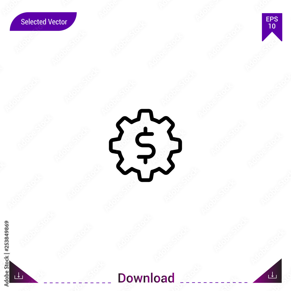 Poster outline settings icon isolated on white background. line pictogram. mobile application, logo, user i