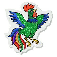 sticker of a cartoon cock
