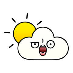 gradient shaded cartoon sun and cloud