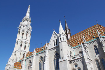 Budapest. Matthias Church against blue sk