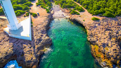 Castellon. Azahar Coast in Beach of Alcossebre. Spain. Drone Photo