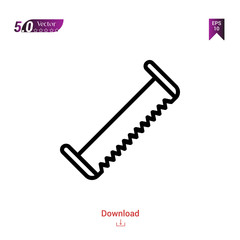 Outline saw icon isolated on white background. Popular icons for 2019 year. Line pictogram. Graphic design, mobile application, logo, user interface. EPS 10 format vector