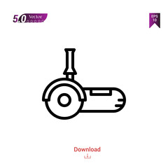 Outline saw icon isolated on white background. Popular icons for 2019 year. Line pictogram. Graphic design, mobile application, logo, user interface. EPS 10 format vector