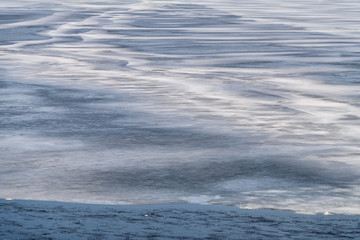 First days of spring on Kyiv sea near Vyshgorod, Ukraine