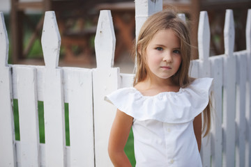 happy little girl with long hair