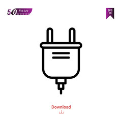 Obraz premium Outline plug icon isolated on white background. Popular icons for 2019 year. Line pictogram. Graphic design, mobile application, logo, user interface. EPS 10 format vector
