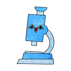 retro grunge texture cartoon microscope