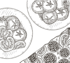 italian pizza pattern isolated icon