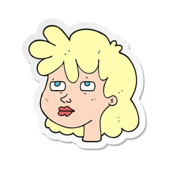 sticker of a cartoon female face