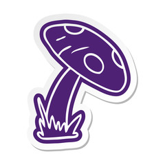 cartoon sticker of a toad stool