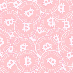 Bitcoin, internet currency copper coins seamless p