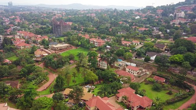 Aerial, city of Kampala