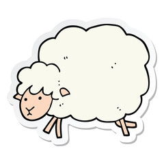 sticker of a cartoon sheep