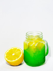 Fototapeta na wymiar Lemonade drink with lemon slices