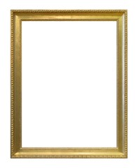 Fototapeta premium Golden frame for paintings, mirrors or photo isolated on white background