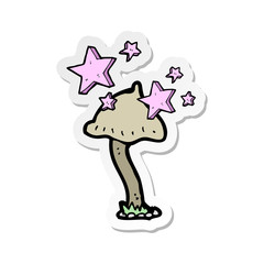 sticker of a cartoon mushroom