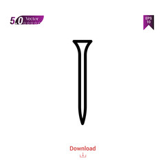 Outline nail icon isolated on white background. Popular icons for 2019 year. Line pictogram. Graphic design, mobile application, logo, user interface. EPS 10 format vector