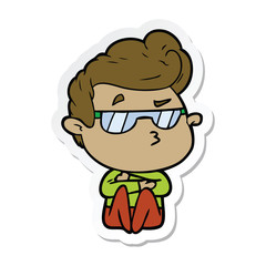 sticker of a cartoon cool guy