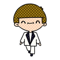 cartoon of cute kawaii boy in suit