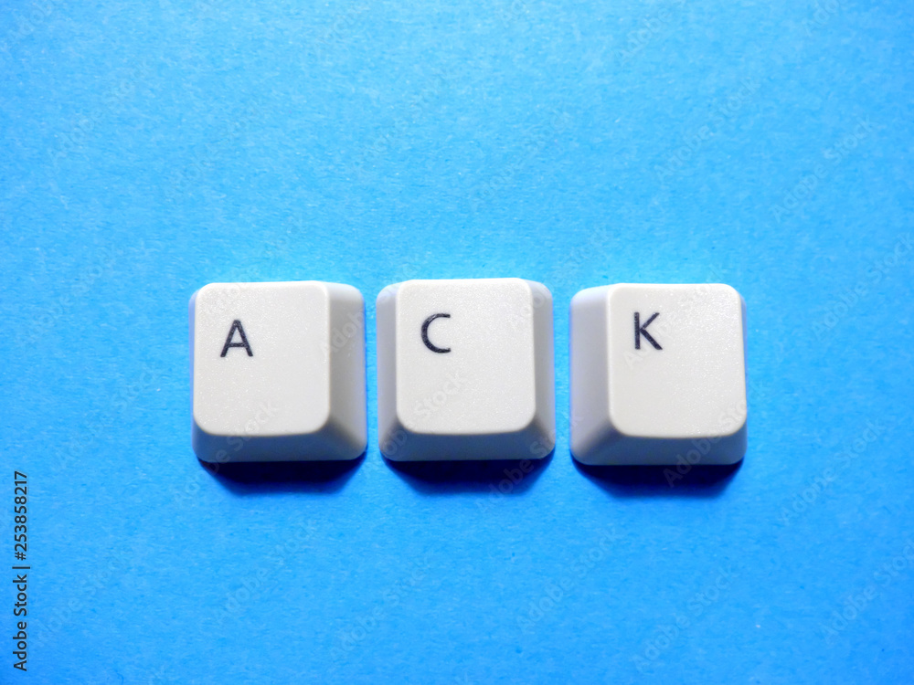 Fototapete computer buttons form a ack (acknowledge or acknowledgement or acknowledged) abbreviation. computer 