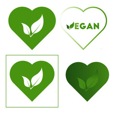 Green Vegan Logos - 253858298