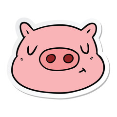 sticker of a cartoon pig face