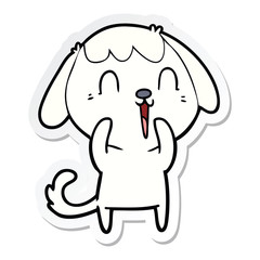 sticker of a cute cartoon dog
