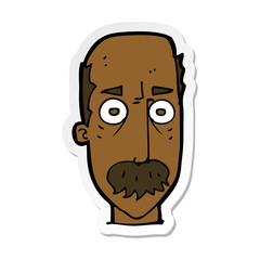 sticker of a cartoon man with mustache