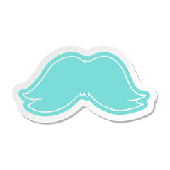 cartoon sticker of a mans moustache