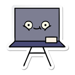 sticker of a cute cartoon chalkboard