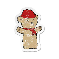 Fototapeta premium retro distressed sticker of a cartoon teddy bear