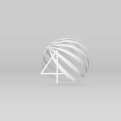 Metal easter egg sphere art gradient shadow numbers ampersand round design letters reflect