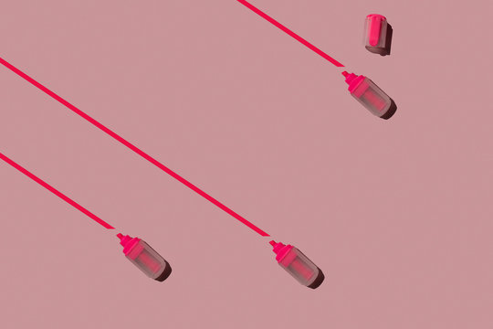 D Illustration, marker on pink background
