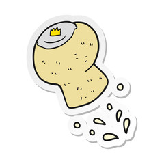 sticker of a cartoon champagne cork