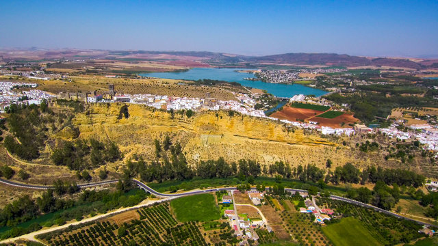 Arcos de la  Frontera. Cadiz. Andalusia. Spain. Drone Photo