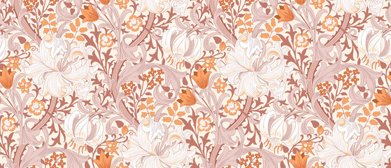 Floral seamless pattern. Modern seamless pattern for interior decoration, wrapping paper, graphic design and textile. Vector illustration. Backgrounds.